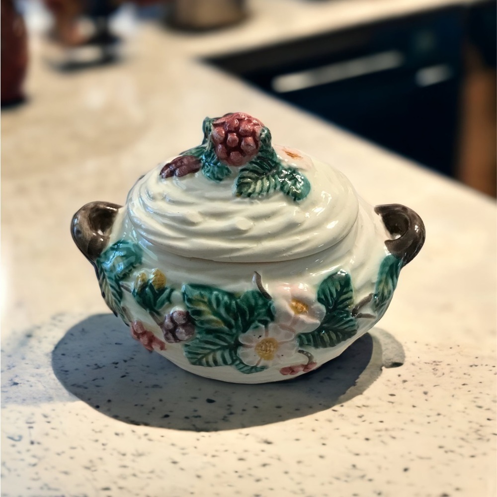 The Haldon Group Ceramic Blackberry Basket Sugar Bowl